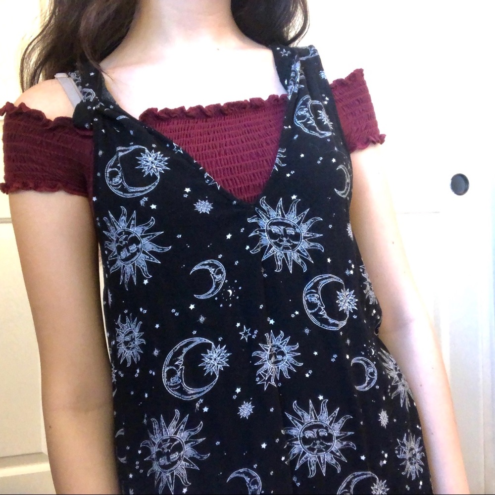 Red smocked crop top